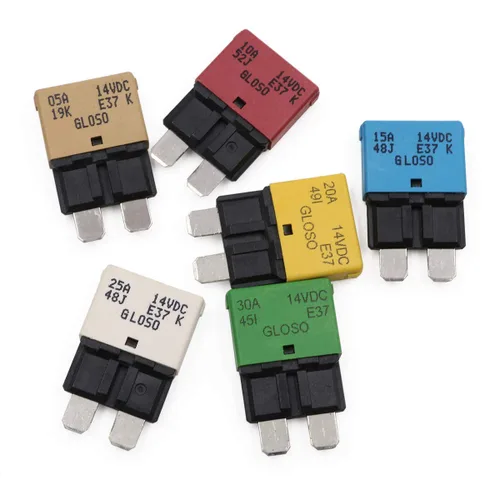 Miniatura 6 de E37 Auto (T1) Fusibles de disyuntor de reinicio automático de perfil bajo ATC/ATO - 12V DC 5A 10A 15A 20A 25A 30A (Paquete de 6 piezas mixtas)