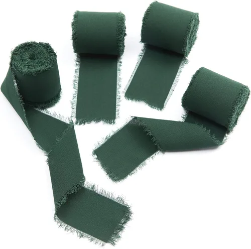 Miniatura 15 de 4 rollos de cinta de seda hecha a mano con flecos de 1.5 pulgadas x 5 yardas (4 rollos de 20 yardas) para invitaciones de boda, ramos de novia