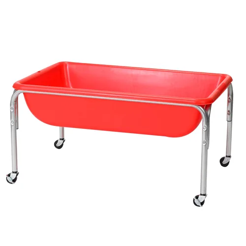 Children's Factory Mesa sensorial mediana – 18″ de altura, caja de arena, mesa de agua para niños, rojo