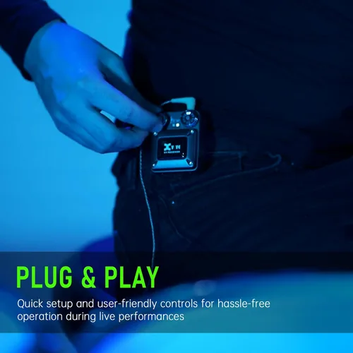 Miniatura 4 de Xvive U4 - Sistema de monitor inalámbrico intrauditivo transmisor profesional de sistema IEM y receptor de cinturón para estudio, ensayo de banda