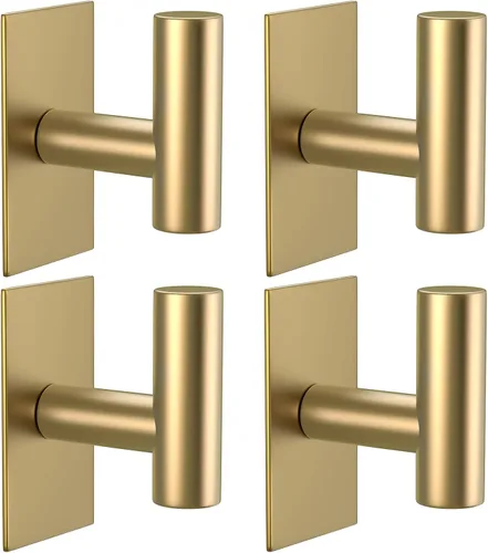 Miniatura 16 de VAEHOLD - Ganchos adhesivos de pared para toallas, resistentes, impermeables, de plata, para colgar abrigos, ropa, gancho de pared para armario