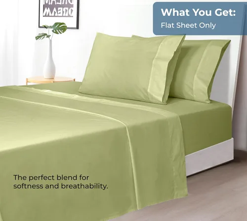 Miniatura 86 de Royale Linens Sábana encimera de tamaño individual XL 100% Algodón Orgánico – Super suave – Sábanas superiores de percal – Sábana encimera