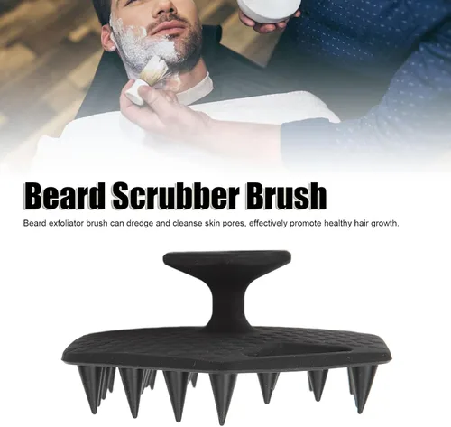 Miniatura 2 de Diydeg Exfoliante de silicona para barba para hombres, exfoliante y cepillo para el cabello, limpia profundamente, desobstruye los poros, promueve