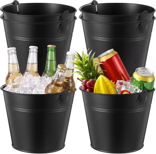 Miniatura 16 de Didaey 12 cubos de metal para cerveza, cubos de hielo a granel, cubos de hielo con asa, enfriador de bebidas para fiesta de champán, bebidas