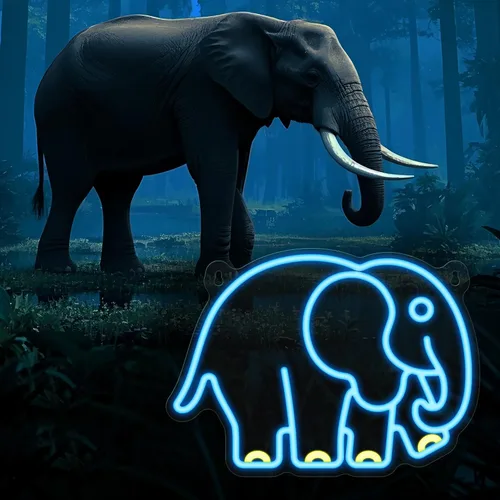 Miniatura 6 de YuanDian Letrero de neón de elefante, luces de neón de animales para dormitorio, sala de estar, decoración de pared, regalos de fiesta de cumpleaños