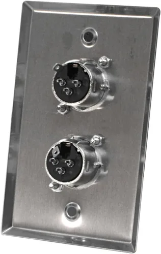 Miniatura 2 de Seismic Audio Conectores hembra dobles XLR de los altavoces, placa de pared del acero inoxidable