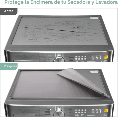 Miniatura 4 de Garolue Alfombrilla protectora superior para lavadora y secadora, alfombrilla de goma de silicona de 23.6 x 19.7 pulgadas para lavadora y secadora