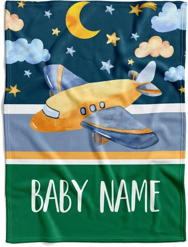 Miniatura 25 de Manta de bebé de avión personalizada, manta de bebé con nombre, manta de bebé con nombre, manta de bebé niño, manta de bebé con monograma, manta