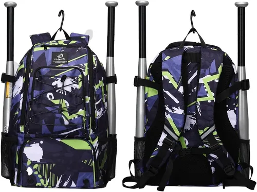 Miniatura 8 de Bolsa para bate de béisbol y sóftbol para jóvenes Adultos, mochila de equipo de béisbol con compartimento para zapatos, gancho para cerca