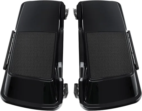 Miniatura 7 de XFMT Alforjas alargadas de 5 pulgadas con altavoces de 6 x 9 cierres negros para Harley Touring Road King Street Glide Road Glide Electra Glide