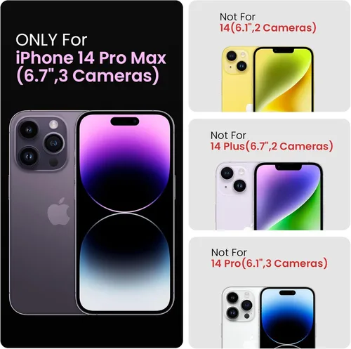 Miniatura 6 de FireNova Funda diseñada para iPhone 14 Pro Max, funda de silicona mejorada [protección de cámara] con [2 protectores de pantalla], forro