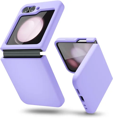 Miniatura 20 de oakxco Funda para teléfono Samsung Galaxy Z Flip 4, agarre de silicona líquida, bonita fina delgada cubierta de gel TPU de goma suave lisa