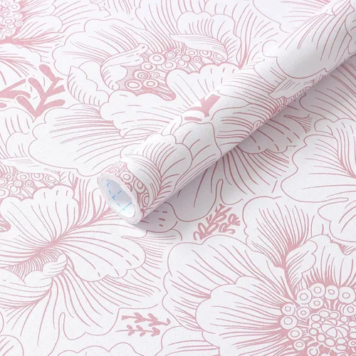 Miniatura 15 de GloryTik Papel Tapiz Floral Despegable y Adhesivo Papel de Contacto Moderno Blanco y Dorado Removible Autoadhesivo para Baño Dormitorio Gabinetes
