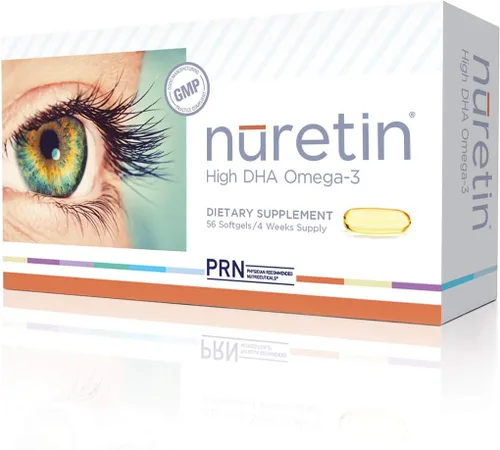 Nuretin - Suplemento de aceite de pescado Omega-3 con alto contenido de DHA (1000 mg de DHA y 200 mg EPA) - Apoya la función retiniana saludable -