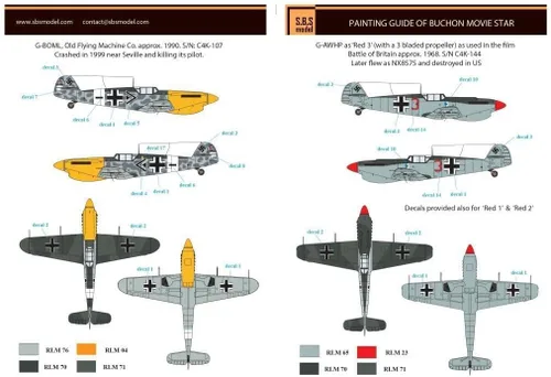 Miniatura 7 de SBS 48074 1/48 Hispano HA-1112 M.1L Buchon 'Movie Star - Kit de modelo de resina + calcomanía