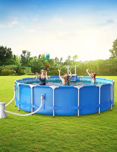 Miniatura 2 de VOEER - Piezas de repuesto para piscina con soporte de tubo de piscina y válvula de émbolo para piscina sobre el suelo, adaptador de manguera