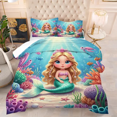 Miniatura 4 de Blue Wavy Stripes Comforter Set Twin Size 3D Optical Illusion Ocean Wave Bedding Set with 1 Pillowcase & 1 Comforter, Soft Geometric Blue White Bed