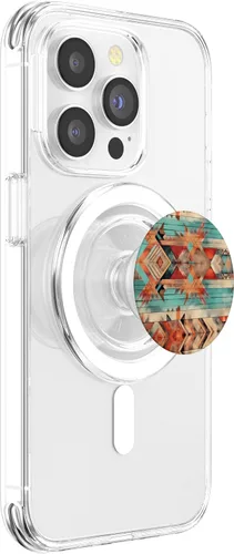 Miniatura 3 de Patrón azteca bohemio occidental, estilo vintage, patrón tribal PopSockets MagSafe PopGrip para iPhone