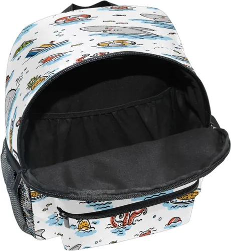 Miniatura 5 de ZOEO Toddlers Backpack Kids Doodle Cute Shark Animal Summer Childish Bookbag for Boys Girls 3-6 Years Children Preschool Kindergarten Cute Mini Bags
