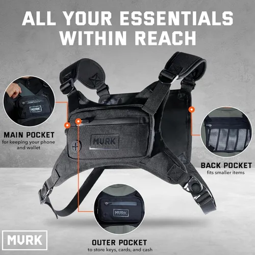 Miniatura 2 de MVRK Mochila de pecho resistente al agua - Chaleco para correr para entrenamientos, soporte para teléfono para correr, almacenamiento adicional