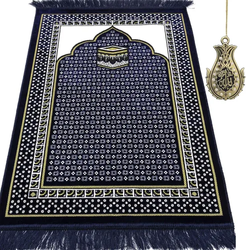 Miniatura 10 de Modefa Alfombra de oración islámica turca, alfombra de terciopelo fina y ligera, alfombra de oración musulmana suave, Janamaz, regalo de Ramadán