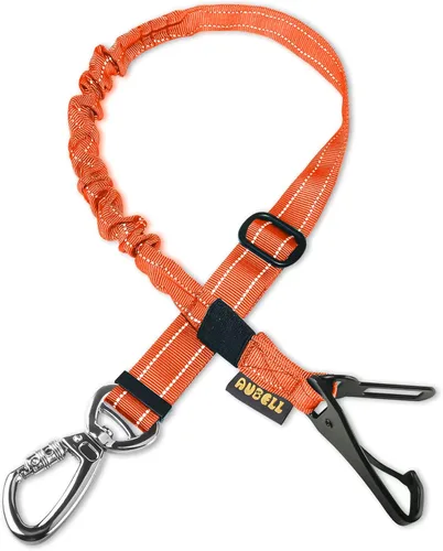 Miniatura 12 de AUBELL Cinturón de seguridad para perro, 3 en 1, ajustable, reflectante, resistente, arnés de perro con gancho de clip, cierre y hebilla, mosquetón