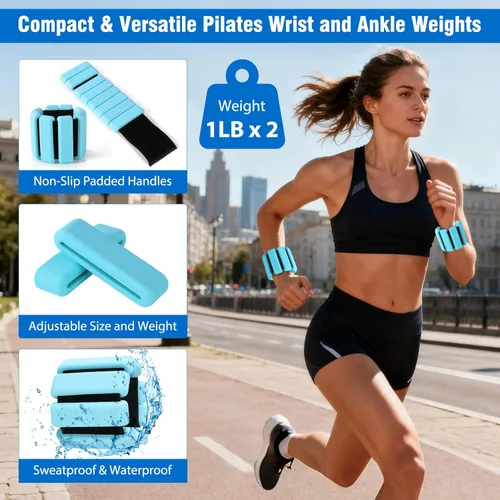 Miniatura 6 de Pilates Equipment Kit for Home Workout, Pilates Ring and Ball Set for Women, 14'' Magic Circle Essentials Accessories Kit, Wrist Weights, Resistance
