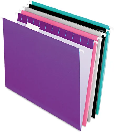 Pendaflex Carpetas colgantes reforzadas, tamaño carta, corte de 1/5, colores surtidos en tonos joya, 25/BX (4152 1/5 ASST2)
