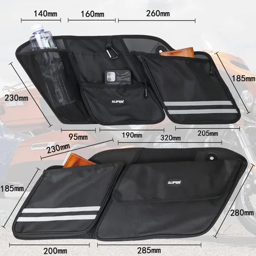 Miniatura 6 de AUFER 2 bolsas organizadoras laterales rígidas compatibles con Touring Street Glide Road King Road Glide Electra Glide 2014-2024, bolsa