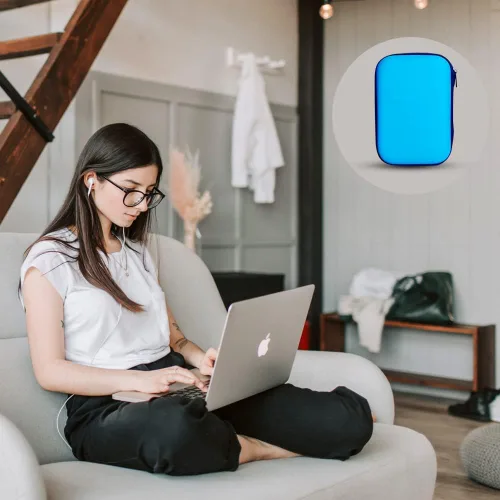 Miniatura 6 de Estuche de transporte para disco duro, organizador de almacenamiento, bolsa de transporte universal compatible con Western Digital WD Elements Azul