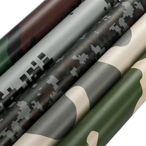 Miniatura 2 de Queenbox Rollo de vinilo autoadhesivo para automóvil, diseño de camuflaje militar, 11.8 x 39.4 in, hecho a mano, amarillo militar