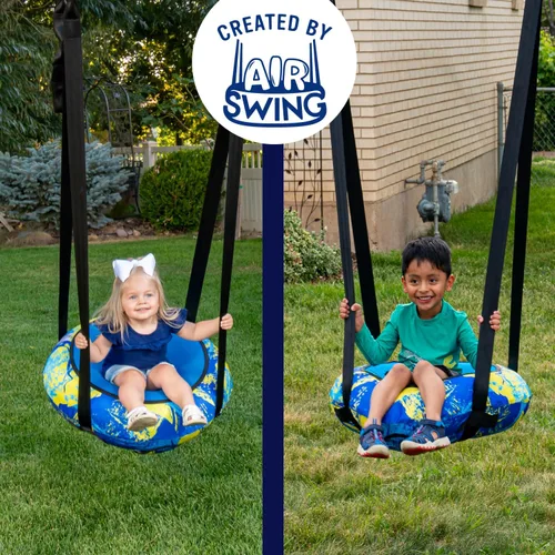Miniatura 4 de Columpio de aire redondo duradero de 26 pulgadas para niños pequeños y niños, ideal para patio trasero, sala de juegos interior, juego o casa