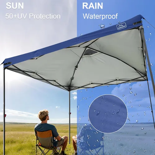 Miniatura 59 de KAMPKEEPER Cubierta de Repuesto Superior para Carpa Toldo Emergente con Ventilación de Aire y Correa Elástica Ajustable, Poliéster Resistente a Azul