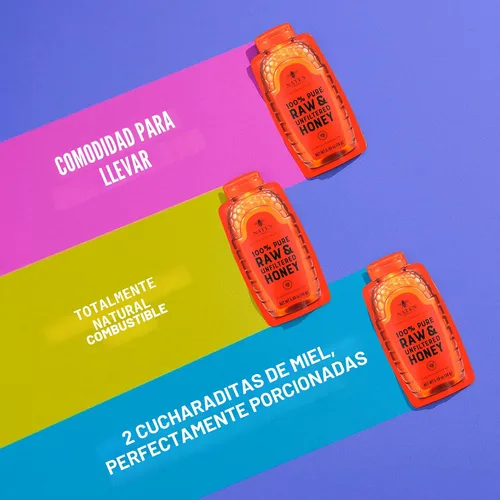 Miniatura 7 de Nate's Honey Minis - Miel de una sola porción 100% pura, cruda y sin filtrar, rellenos de calcetines navideños, paquetes de 0.49 onzas, caja de 20