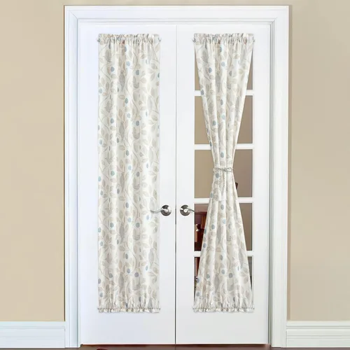Miniatura 18 de VOGOL - Cortina decorativa con patrón de pájaros para puerta delantera, cortinas francesas de cocina con reducción de vista, 1 panel de lino