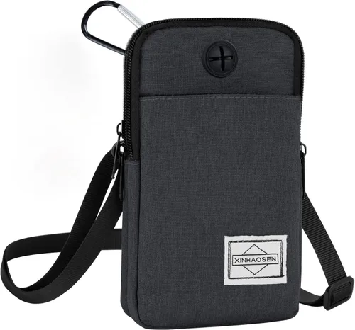 Miniatura 8 de HOTEMIA Riñonera bolsa para teléfono celular, bolsa cruzada de viaje, pulsera brazalete deportivo, billetera con correa de hombro extraíble (Rosa)