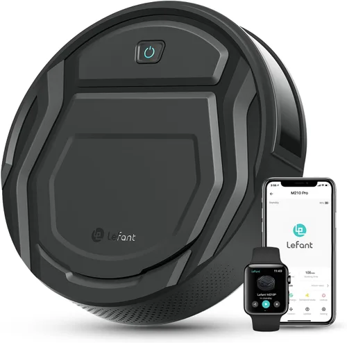 Lefant Aspiradora robot M210 Pro, succión de 4000 Pa, 200 minutos de tiempo de funcionamiento, silenciosa, ultrafina, aspiradora robótica de carga
