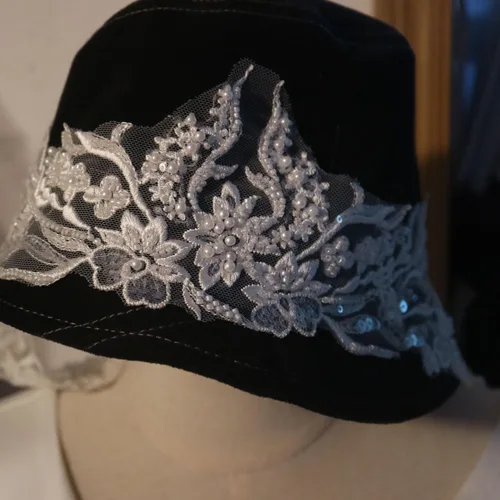 Miniatura 3 de Blanco marfil 2yard lentejuelas con cuentas flor bordado apliques de encaje para vestidos de novia apliques de diamantes de imitación parches ropa