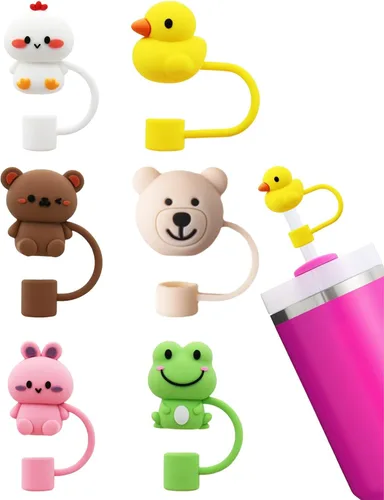 Miniatura 28 de 8 fundas reutilizables de silicona para popotes Stanley Cup de 30 y 40 onzas, accesorios de tapa de popote de 0.394 in y 0.4 pulgadas 36 Lindo