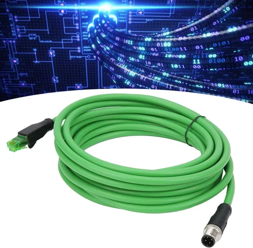 Miniatura 5 de Kadimendium al cable industrial RJ45 de Ethernet IP67Connecting línea 16.4 ft/16 4ft longitud D código 4pin cable macho