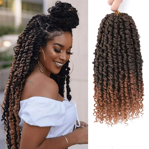 Miniatura 18 de Pelo de Passion Twist – 8 paquetes de 18 pulgadas Passion Twist Crochet para mujeres, cabello rizado pretrenzado Passion Twists extensiones de #2