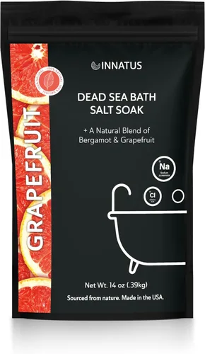 Miniatura 11 de Sal de baño calmante del Mar Muerto en remojo con 21 minerales, relajante, desintoxicante y nutritivo para la piel, 14 onzas, infundida con aceites
