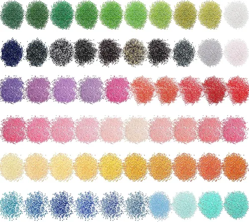 60000 piezas de cuentas de diamantes de imitación de 60 colores para pintura con diamantes, cuentas redondas de resina de fondo plano, diamantes de