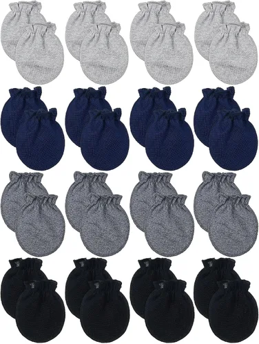 16 pares de guantes de algodón para recién nacidos, antiarañazos, unisex, para recién nacidos, para bebés, niños y niñas de 0 a 6 meses