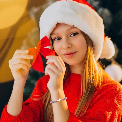 Miniatura 2 de Regalos navideños para niños, niñas adolescentes, mujeres, linda pulsera de cruz para niñas, regalos de Navidad cristianos para mujeres, ideas