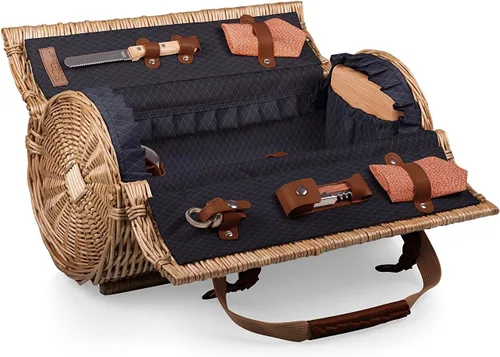 Miniatura 2 de PICNIC TIME - Cesta de picnic de vino y queso Verona - Tote de vino de mimbre - Cesta de vino con juego de picnic