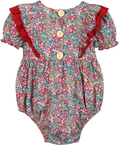 Miniatura 2 de Peleles de algodón con volantes para bebé, ropa de primavera y verano, overcross