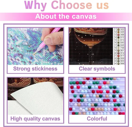 Miniatura 3 de Kits de pintura de diamantes para adultos, bricolaje 5D para el día de Navidad, kit de pintura de diamantes de taladro completo, arte de diamantes