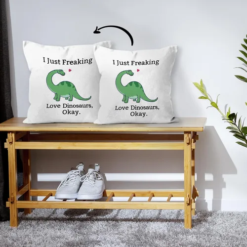 Miniatura 7 de HIWX Fundas de almohada de dinosaurio de 18 x 18 pulgadas de doble cara, regalos para amantes de los dinosaurios para niños, niñas, mujeres