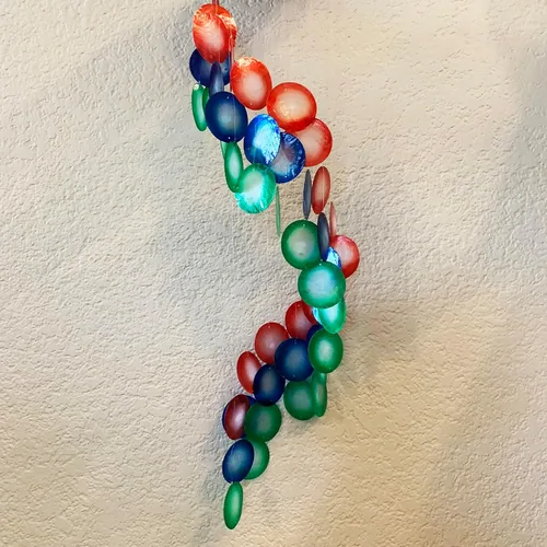 Miniatura 5 de Heyiwell 20 unidades de carcasas redondas con 2 agujeros para decoración del hogar, manualidades, campanillas de viento de 2 pulgadas Mezcla